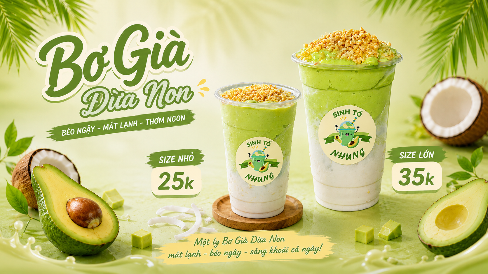 Bơ Già Dừa Non